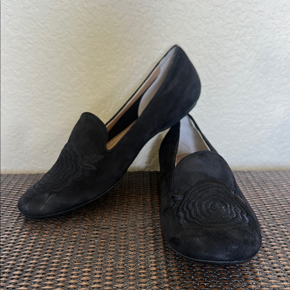 Nieman Marcus Stefina Black Suede Women's Loafers - Size 10 - Picture 3 of 5